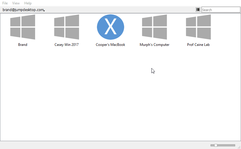 Listview for computer connections